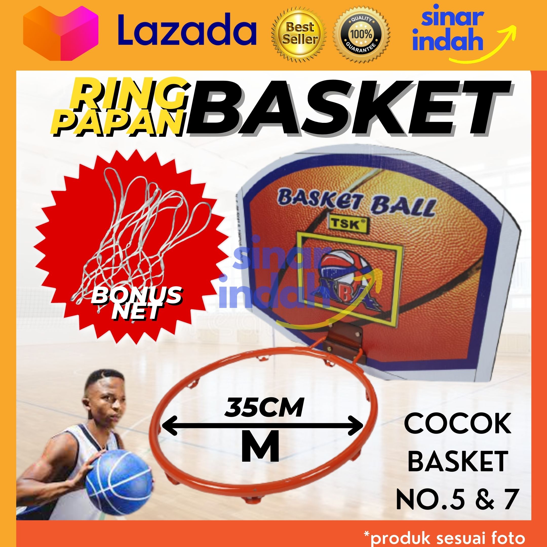 RING BASKET PAPAN BASKET DIAMETER 35CM MAINAN ANAK BOLA BASKET