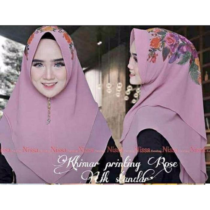 JILBAB INSTAN CERUTY DUA LAYER PRINTING