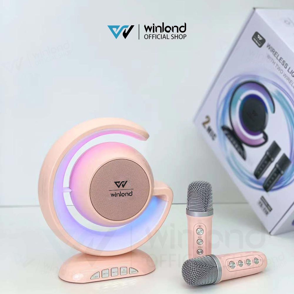 Winland Karaoke Speaker Bluetooth Portabel dengan 2 MIC Nirkabel untuk
