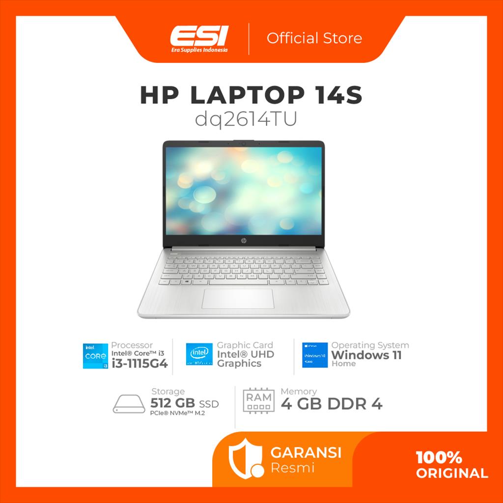 Hp Laptop 14s Dq2614tu Intel® Core I3 1115g44gb512gb Lazada Indonesia 7540