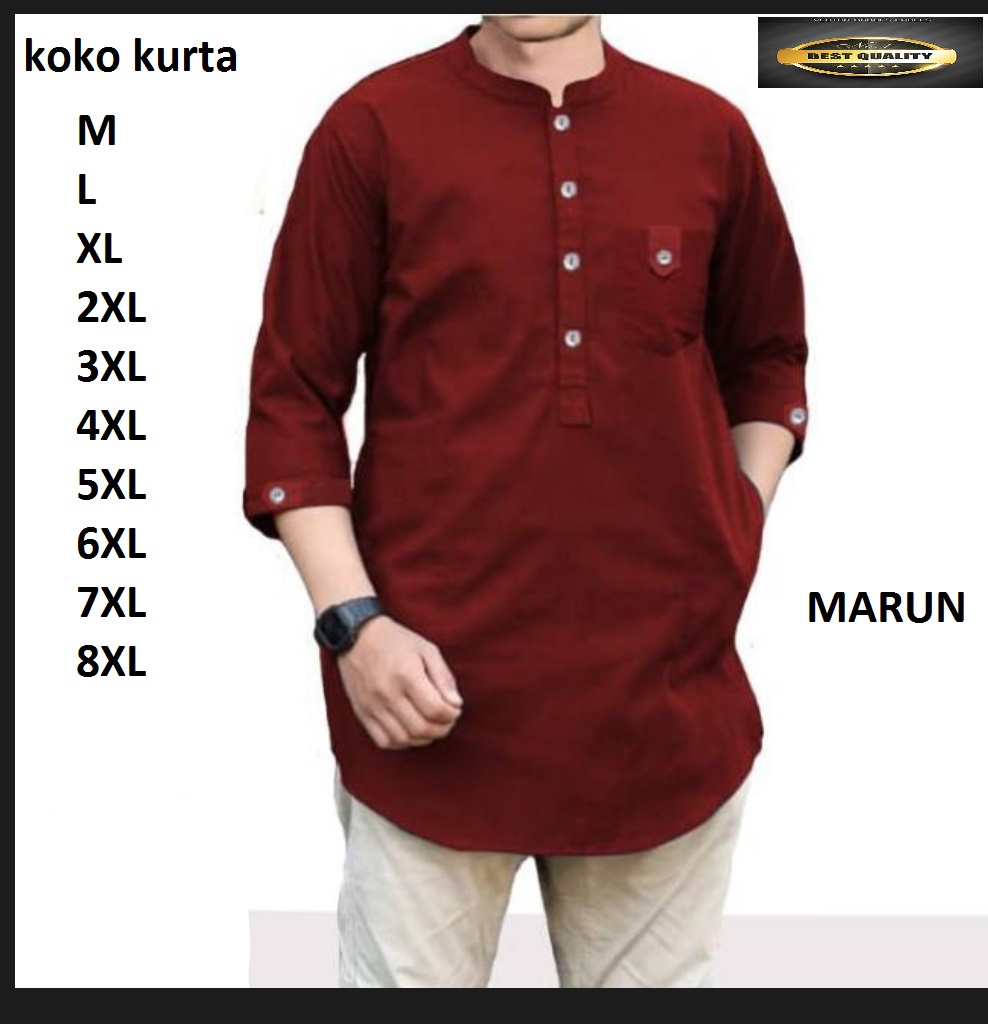 Koko Kurta Lengan Pendek Matt Katun Adem Tebal Terlaris baju kurta