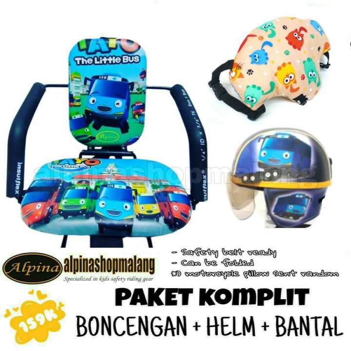 Kursi Boncengan Khusus Motor Matic + Helm Anak + Bantal