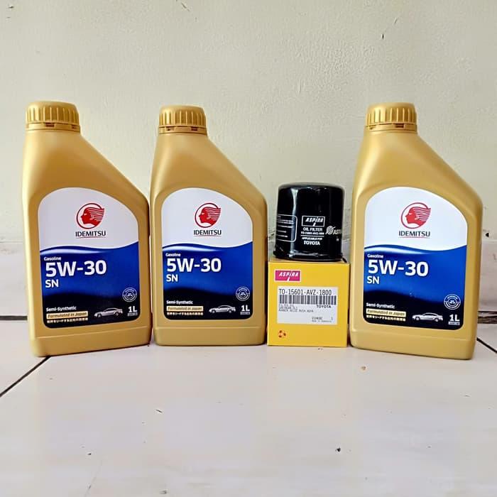 Paket Oli Mesin Mobil Idemitsu 5W-30 SS 3 Ltr + Filter Oli Agya/Ayla