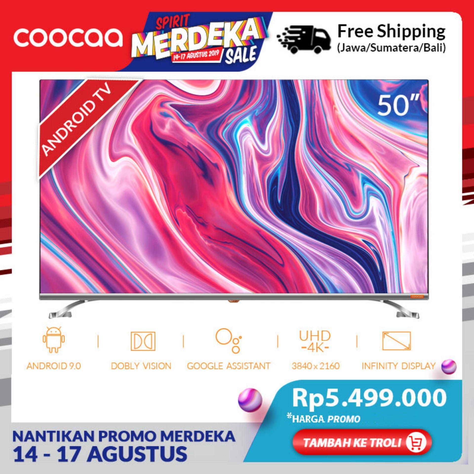 COOCAA 50 inch 4K Android 9.0 Smart LED TV- Dolby Vision- Infinity View- Ultra HD- Silm-Wifi (Model 50S6G)