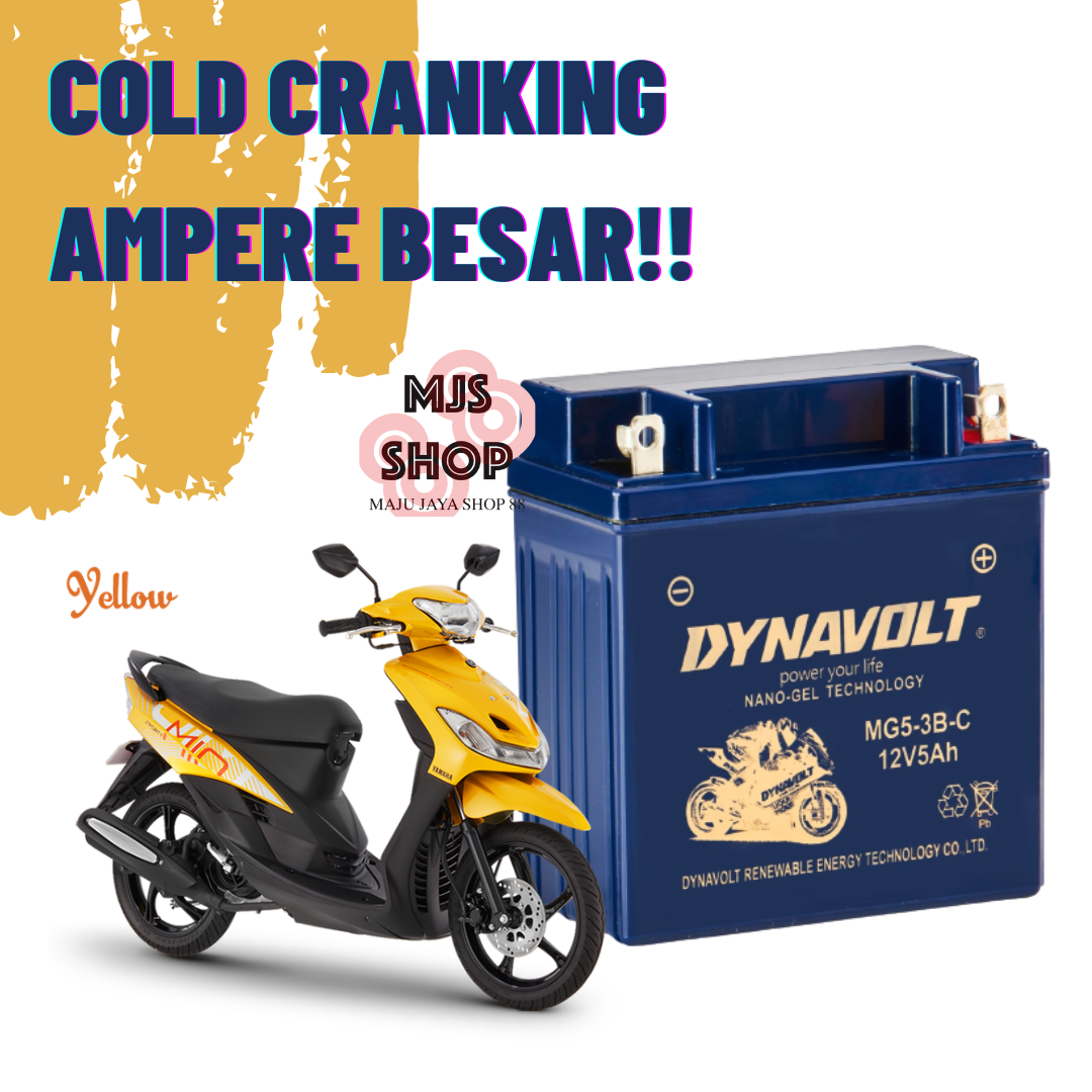 Aki Kering DYNAVOLT Mio Sporty Mio Smile MG5 GM5Z GT6A YT7C YB5L MF Nano Gel