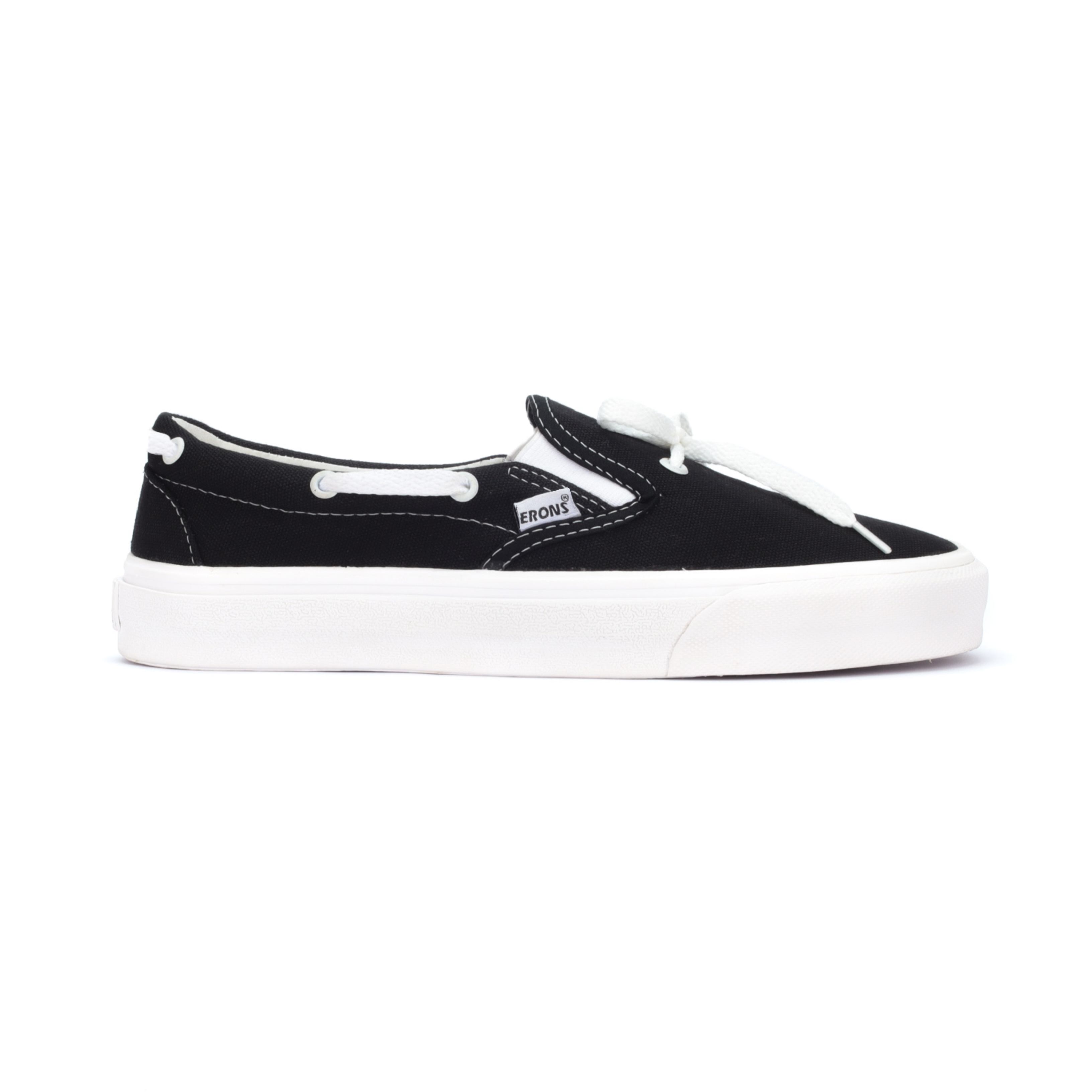 ERONS SLIP ON LESY MONO BLACK WHITE SEPATU SLIP ON KANVAS