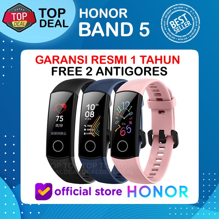 Huawei Honor Band 5 Alt Smartwatch Mi Band 4 Huawei Band 4 - Merah Muda -  sedia smartwatch xiaomi samsung iphone oppo android realme original  waterproof wanita pria anak remaja ori jam