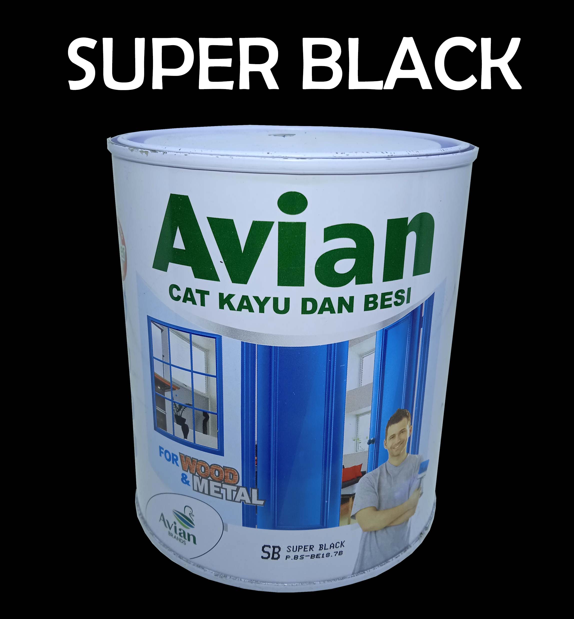 Cat Kayu Besi Avian Gloss Super White Putih Dan Super Black Hitam 09ltr Lazada Indonesia 9944