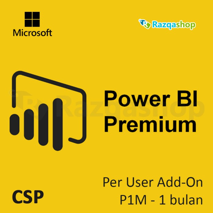Power BI Premium Per User Add-On - P1M 1 bulan - 1358265 CSP | Lazada ...