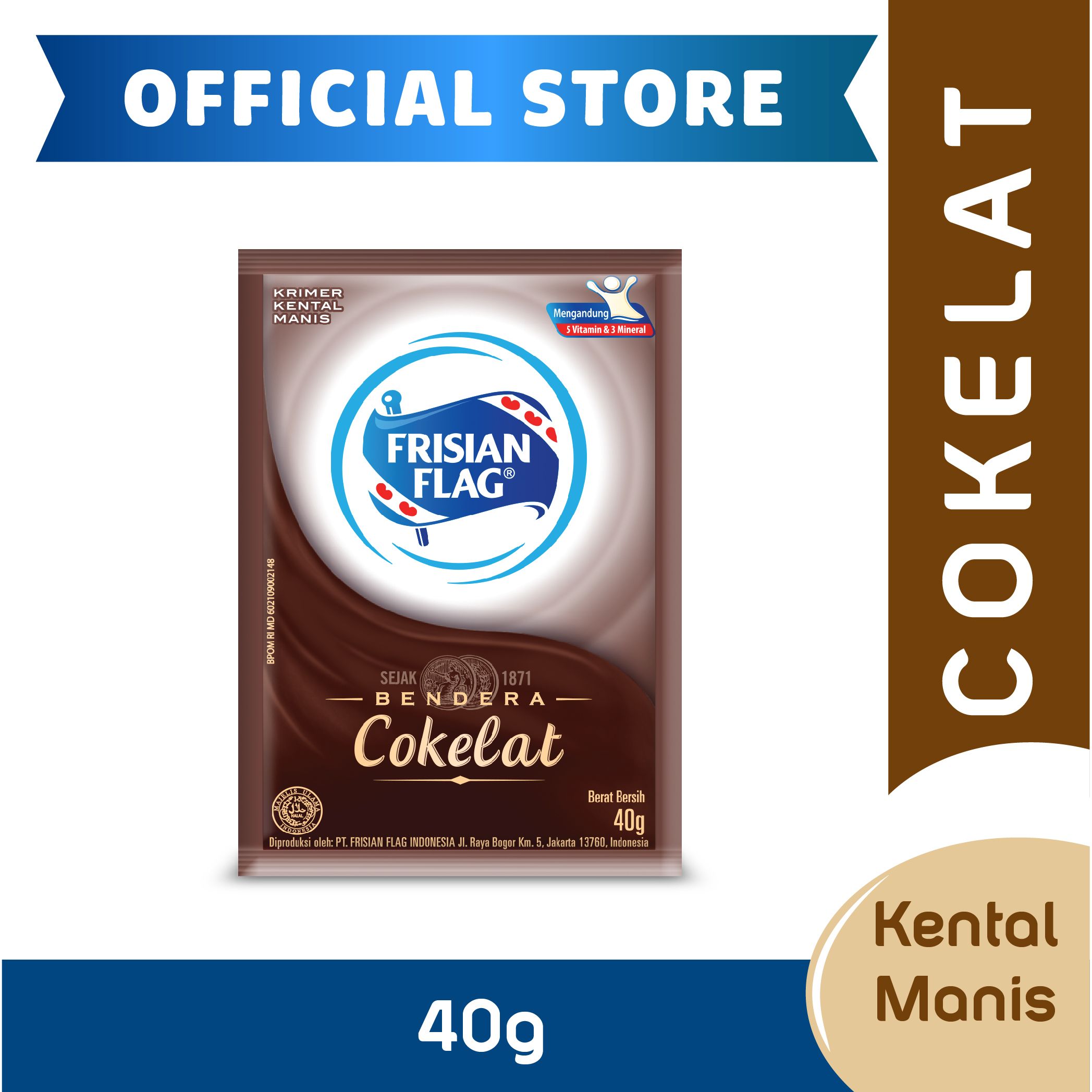 Susu Kental Manis Frisian Flag 6 Sachet COKLAT / SKM Susu Bendera