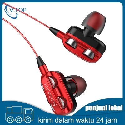 V.TOP 3.5mm In-ear Stereo Earphone Kabel HiFi Super Bass Headphone Sport Headset Earbud