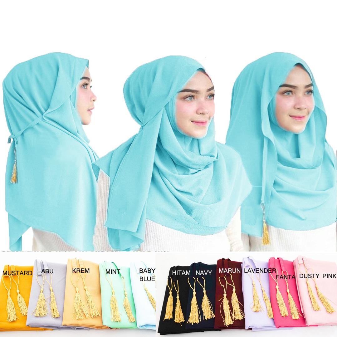 Kerudung Instan Amira Tassel Pashmina Instan Oshi Almira Hijab Instan Jilbab Instan Khimar Instan