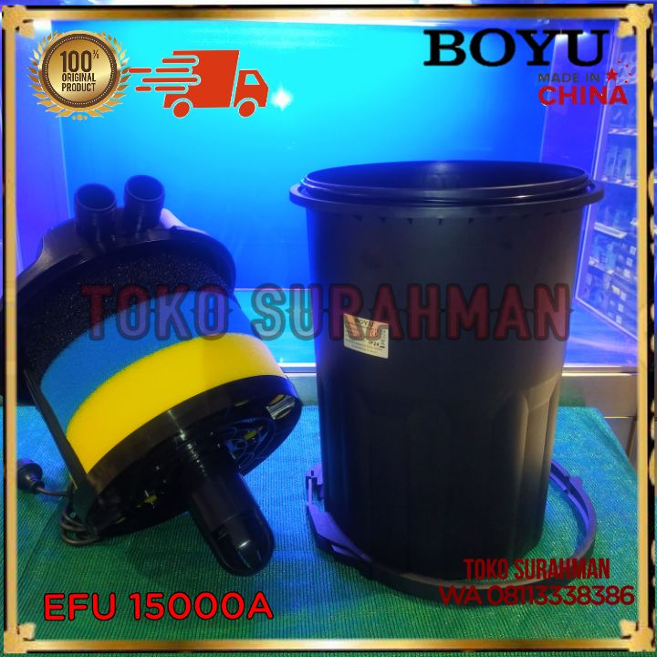 Filter Air Kolam Ikan dengan UV Boyu EFU 15000A + UV + Spons + BioBall