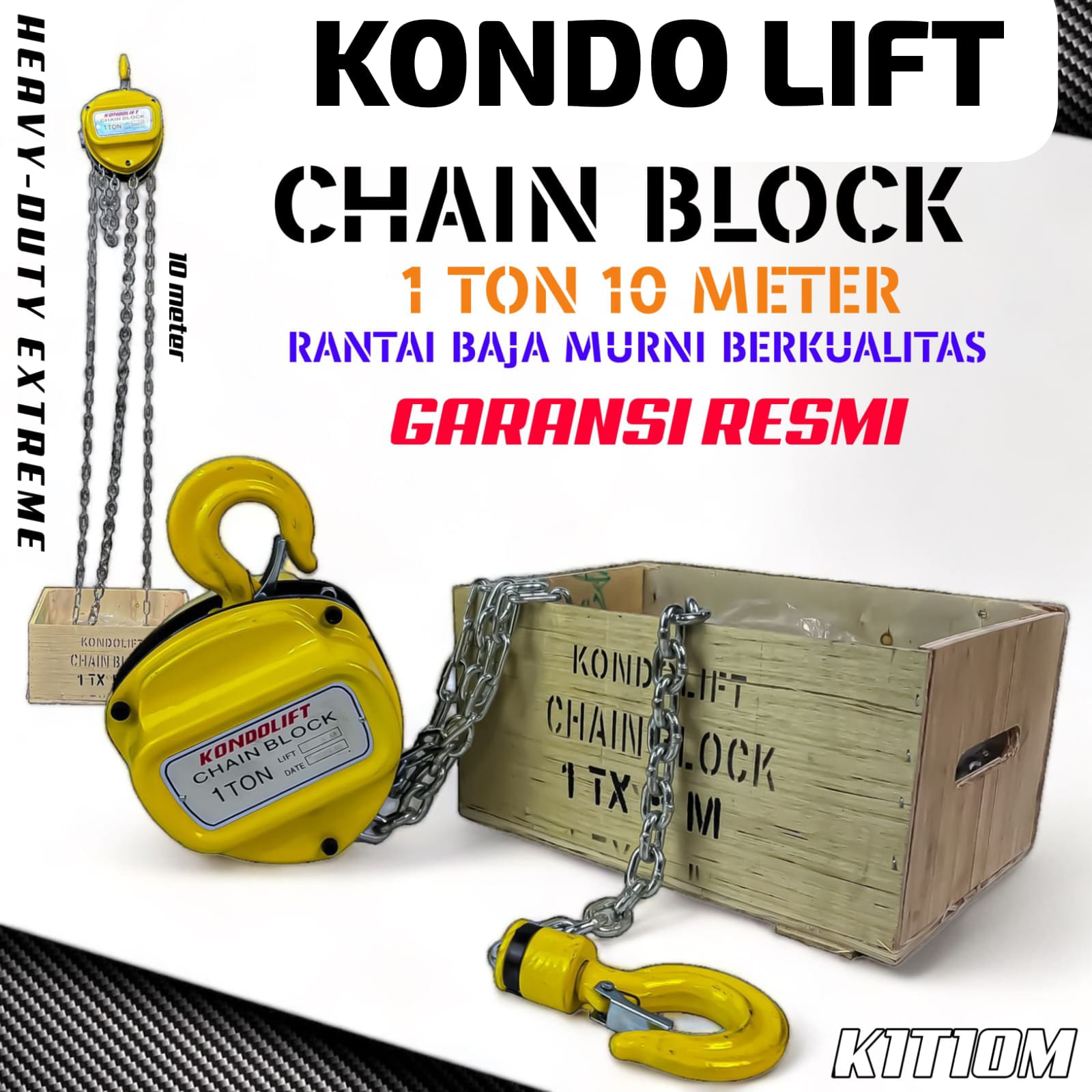 KONDO chain block 1ton 3meter katrol kerekan derek takel garansi resmi