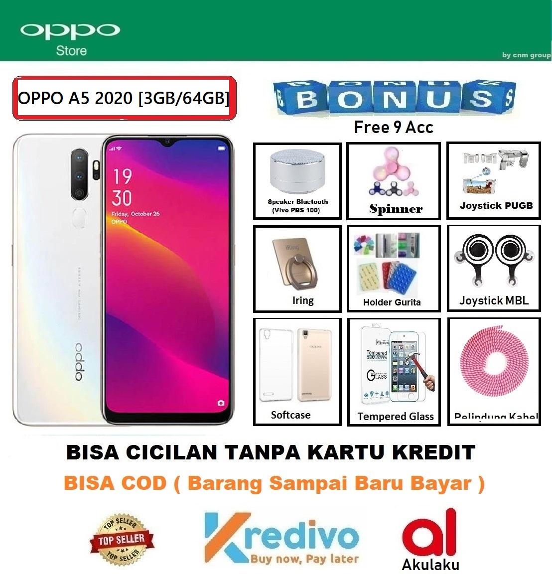 Oppo A5 2020 Ram 3GB/64GB - Bisa cicilan Tanpa Kartu Kredit + 9 Items ACC (Bisa COD, Garansi resmi)