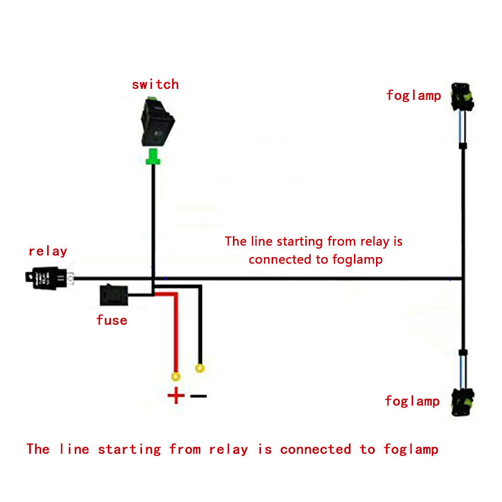 Anyike Bộ Dây Điện Rơle 12V 40A Bộ Dây Đèn Làm Việc Bộ Dây Cáp Công Tắc Bật/Tắt Chống Nước Đèn LED Làm Việc H11 Honda Nissan Dành Cho Đèn LED Lái Xe Địa Hình