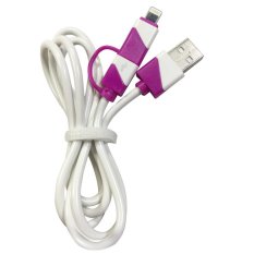 1 M 8Pin Usb 2-In-1 Kabel Data Isi Ulang Sinkronisasi Kabel untuk IOS 8 untuk Android Ponsel (Ungu)
