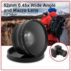 0.45 x makro lensa sudut lebar 52 mm untuk Nikon D5100 D3200 D3100
D3000 D90 D80