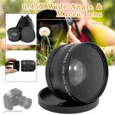 0.45 X Sudut Lebar Lensa 58mm With Makro For Canon EOS 650D 50D 40D 400D 450D LF37-Internasional