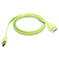 1,5 m Premium mie datar garis 5 kaki HD HDMI Cable v1,4 kecepatan tinggi untuk DVD HDTV (hijau)