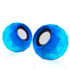 1 Pair Biru Mini Speaker Komputer Suara Yang Bagus PC USB Power 3.5mm AUX 1.2 M Kabel Bernafas LED Musik Laptop Speaker untuk Ponsel untuk Notebook-Intl