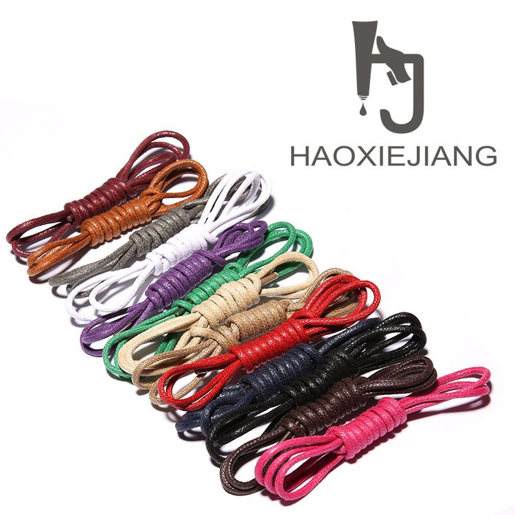 1 Pair Terbaru Multi Warna Cotton Wax Round Cord String 75 Cm Dress Shoe Laces-Ungu-Intl