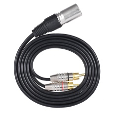 1 XLR Male to 2 RCA Male Plug Stereo Audio Cable Connector Y Splitter Wire Cord (2 meters / 6.6ft) for Microphone Mixing Console Amplifier