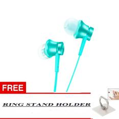 100 % Xiaomi In Earphone Piston Mi Original 3rd Gen In Ear Handsfree/Headset + Free Bonus Ring Stand Warna Random - Ungu