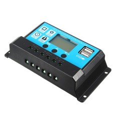 10/20/30A 12/24V LCD PMW Solar Charge Controller Battery Regulator 2 USB Backlit 20A - intl