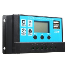 10/20/30A 12/24 V LCD PWM Solar Charge Controller Regulator Baterai 2 USB Backlit 30A -Intl