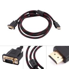 1080 P 15 Pin HDMI Ke Kabel VGA Male To Male CONNECTOR Adapter Kabel Transmitter 5FT-Intl