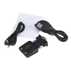 1080P HDMI Male To VGA Female Video Converter Adapter Cable For PC DVD TV BK - intl