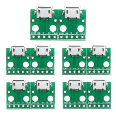 10 Pcs MICRO USB Ke Adaptor DIP 5pin Konektor WANITA B Tipe PCB Konverter-Internasional