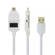 1.2 M 4Ft Smart Display LED Mikro USB Saat Ini Vlot Pengisian Cepat Kabel untuk Samsung S4 S5for LG Xiaomi Huawei Android Telepon (Putih) (Netral)-Intl