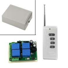 12 V 10 Amp 4 Saklar Nirkabel Saluran Menggunakan Remote Control 1000 M 2 Buah Set (Putih)