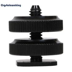 1/4 Inci Tripod Dudukan Sekrup dengan Lapisan Ganda untuk Blitz Seksi Shoe Adaptor (Hitam)-Internasional