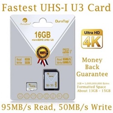 16 GB Micro SDHC U3 Kartu Plus SD Adapter Pack. Amplim Extreme Pro Kelas 10 UHS-I MicroSDHC 95 MB/S Baca, 50 MB/s Menulis. Ultra High Speed HD UHD 4 K Video. Internal/Eksternal MicroSD Flash Memori Penyimpanan-Intl