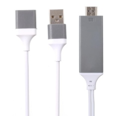 1 M 1080 P Layar Mirroring USB + USB Perempuan Ke HDMI Kabel Adaptor untuk iPhone Samsung Sony Dll-Putih-Intl