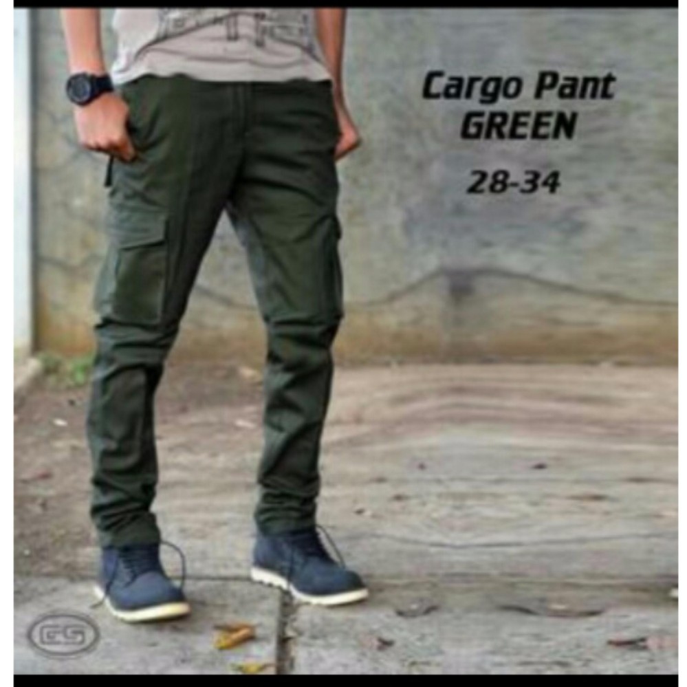 1st Celana Kargo Panjang Hijau Army Original Pria
