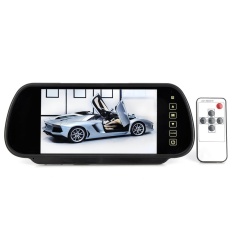 2-In-1 Mobil Kendaraan 7 Inches LCD Kaca Spion dan WirelessCameraw/7 IR LED Monitor Set -hitam-Intl