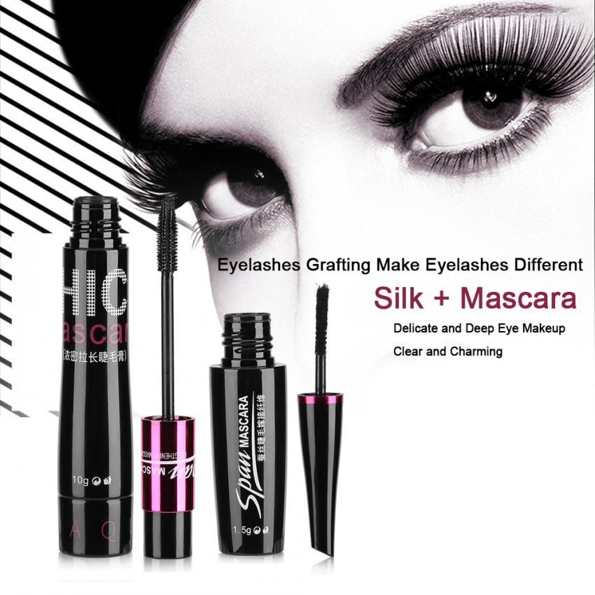 2-In-1 Mascara + Bulu Mata Palsu Serat Makeup Bulu Mata Memperpanjang Tebal Mascara Set-Intl