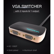 2 In 1 Out VGA Switcher Adaptor HD 1080 P 60Hz Converter dengan Power Supply untuk LAPTOP Proyektor DVD VGA 2 Input 1 Output-Intl