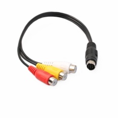 2 Pack 7 Jarum S-video Ke 3 RCA Video AV Component Kabel Adaptor untuk Laptop Buah Televisi- internasional