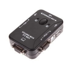 2 Port USB2.0 KVM VGA/SVGA SwitchBox + Cables for PC Mouse KeyboardMonitor - intl