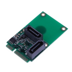 2 Port Mini PCI-E Ke SATA3.0 Converter Keras Ekstensi Drive Kartu (Hijau)-Intl