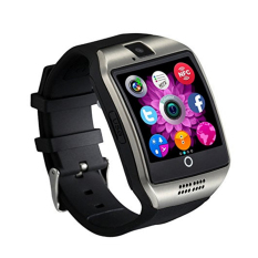 2016 Panas BARU Bluetooth Jam Tangan Pintar Q18 Apro Smartwatch Penopang NFC SIM Kartu Kamera Video Mendukung Android Nomor IOS HP Telepon Hitam
