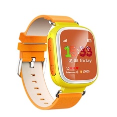 2016 Kid GPS Smart Watch Jam Tangan SOS Call Location Device Tracker untuk Kid Aman Anti Hilang Monitor Bayi Hadiah Q80 PK Q50 Q60 (Orange)