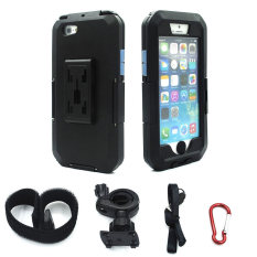 2016 BARU Dudukan Stang Sepeda Motor untuk IPhone 5/5 S/5/SE Dudukan Telepon Sepeda Dukungan Waterproof Case (hitam) -Internasional