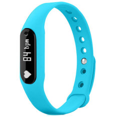 2016 Terbaru C6 Smart Band Aktif Kebugaran Tracker Monitor Detak Jantung SMS Panggilan Pengingat Bluetooth 4.0 Menyentuh Layar Smartband (biru) -Intl