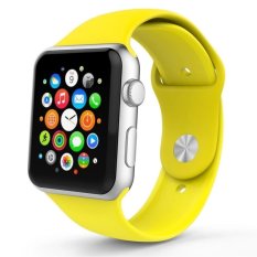 2017 Cocoa Tali Silikon untuk Apple Watch 38mm Band Sport Watchband untuk Apple Watch (Kuning)-Intl